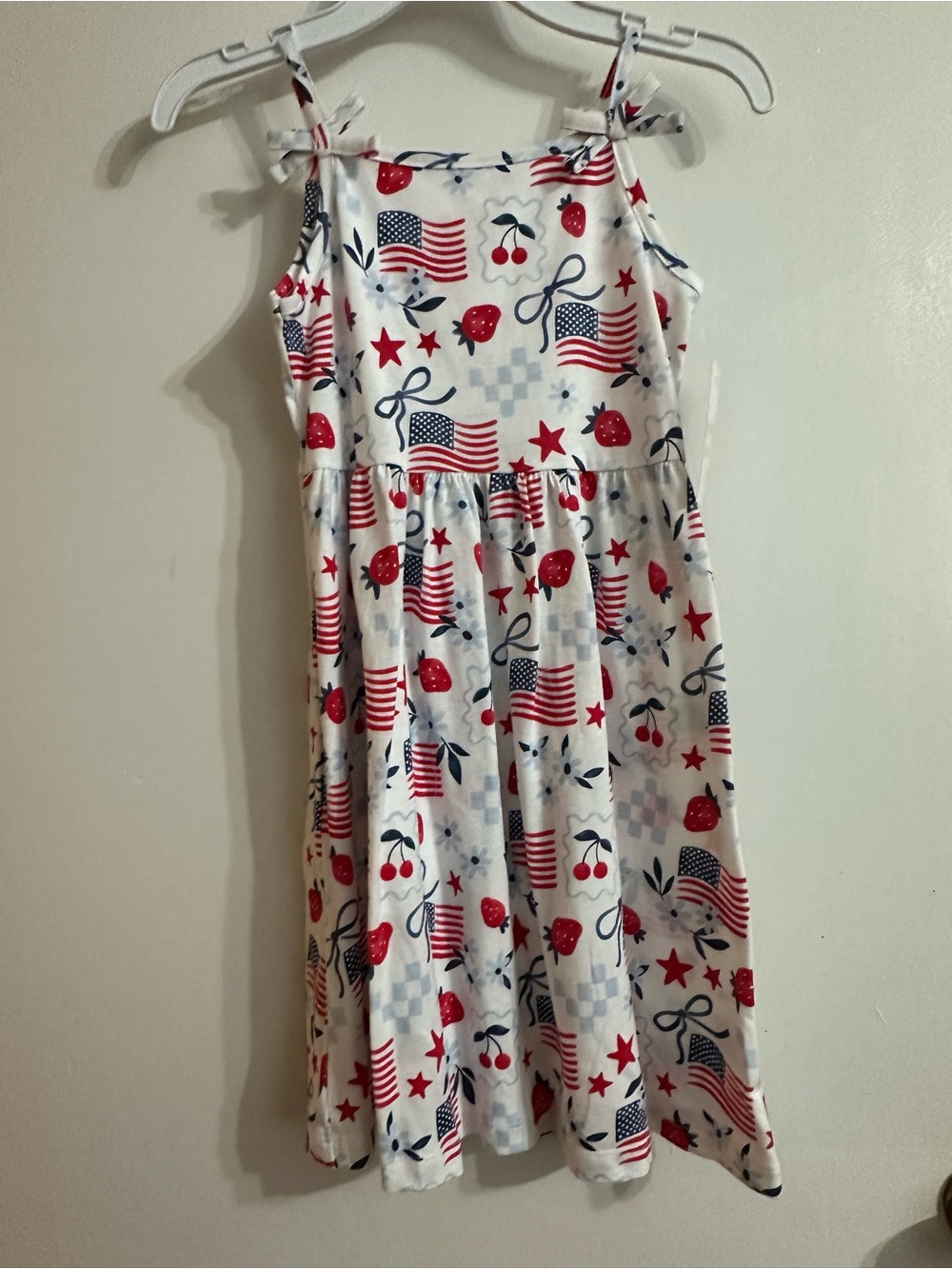 jumping beans White Red & Blue Flag Print Tie-Shoulder Sundress